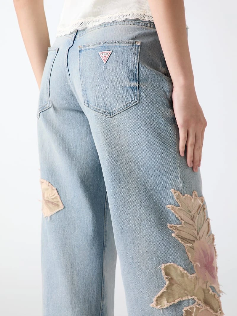 Flowers wide-leg jeans