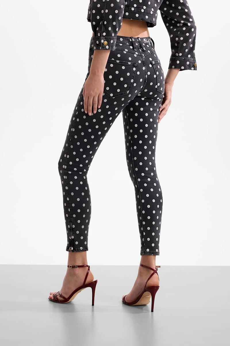 Polka dots skinny jeans