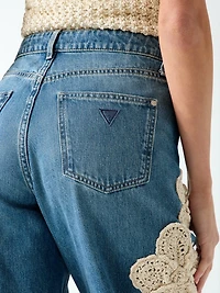 Floral embroidered jeans