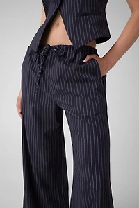 Pinstriped wide-leg pants
