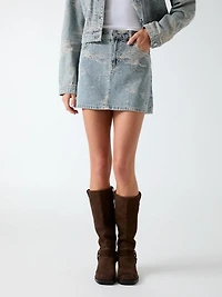 Denim mini skirt