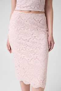 Lace midi skirt