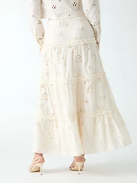 Eyelets maxi skirt