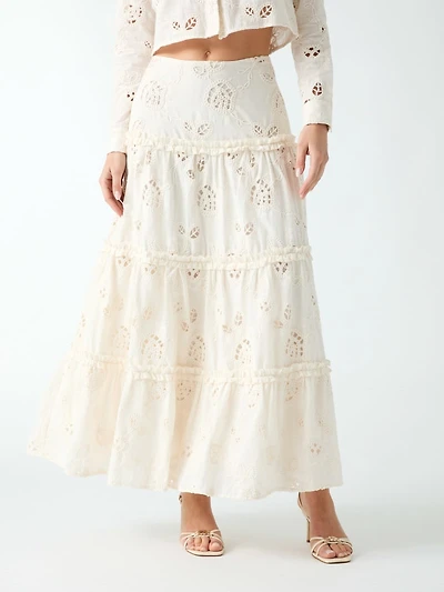 Eyelets maxi skirt