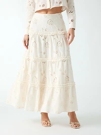 Eyelets maxi skirt