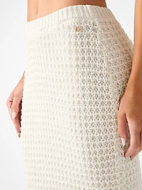 Fringed midi skirt
