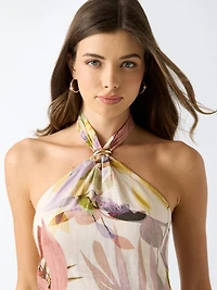 Linen-blend top