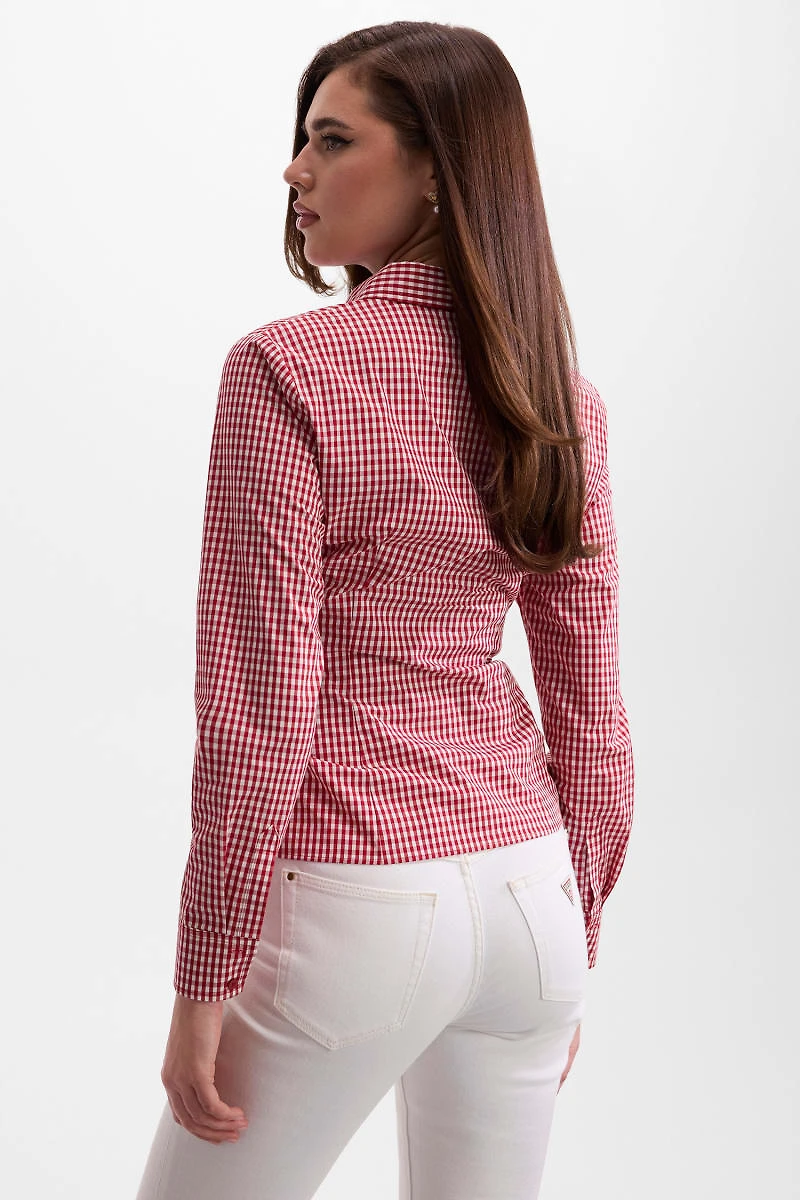 Printed bow shirt