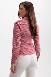 Printed bow shirt
