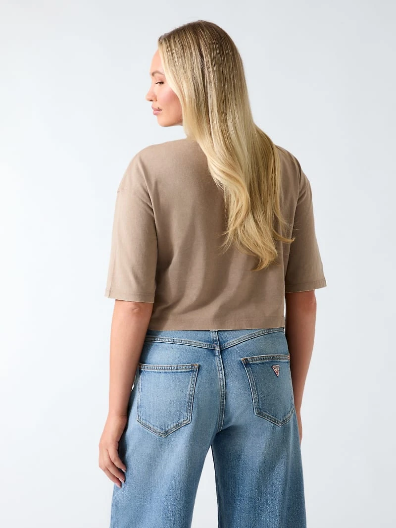 Cropped printed t-shirt