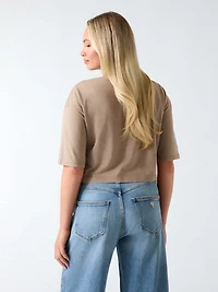 Cropped printed t-shirt