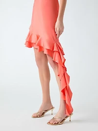 Asymmetrical ruffled dress