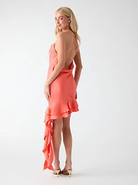 Asymmetrical ruffled dress