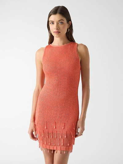 Crocheted mini dress
