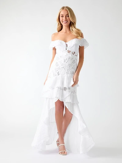 Off shoulder lace dress