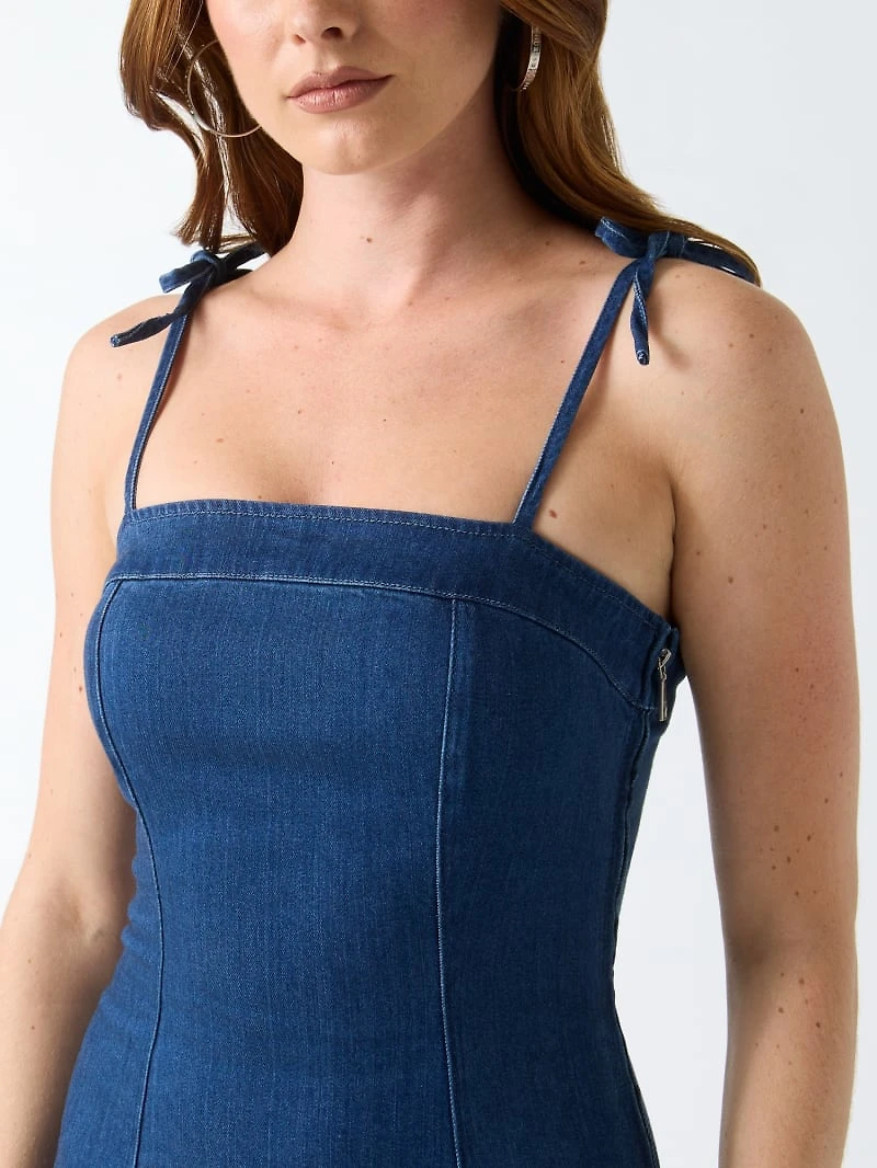 Denim long dress