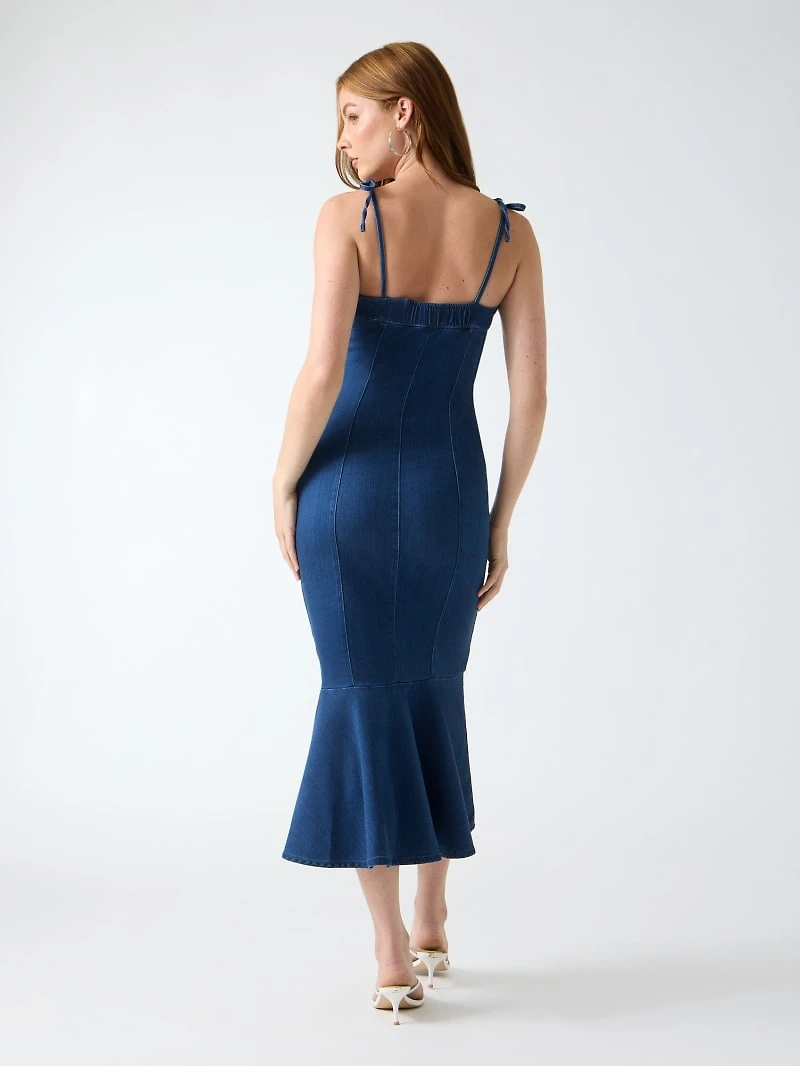 Denim long dress