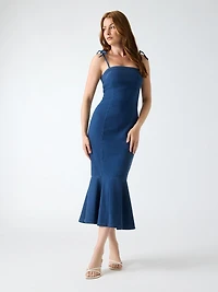 Denim long dress