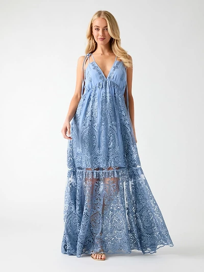Embroidered maxi dress
