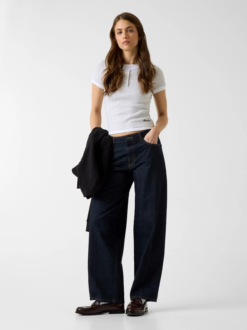 Double rib-knit top