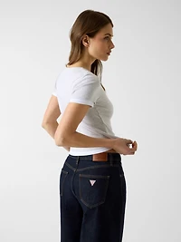 Double rib-knit top