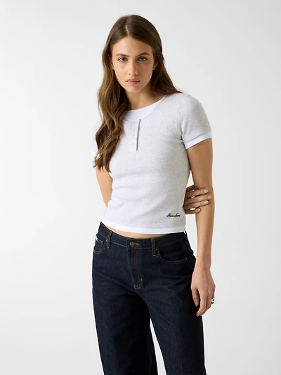 Double rib-knit top