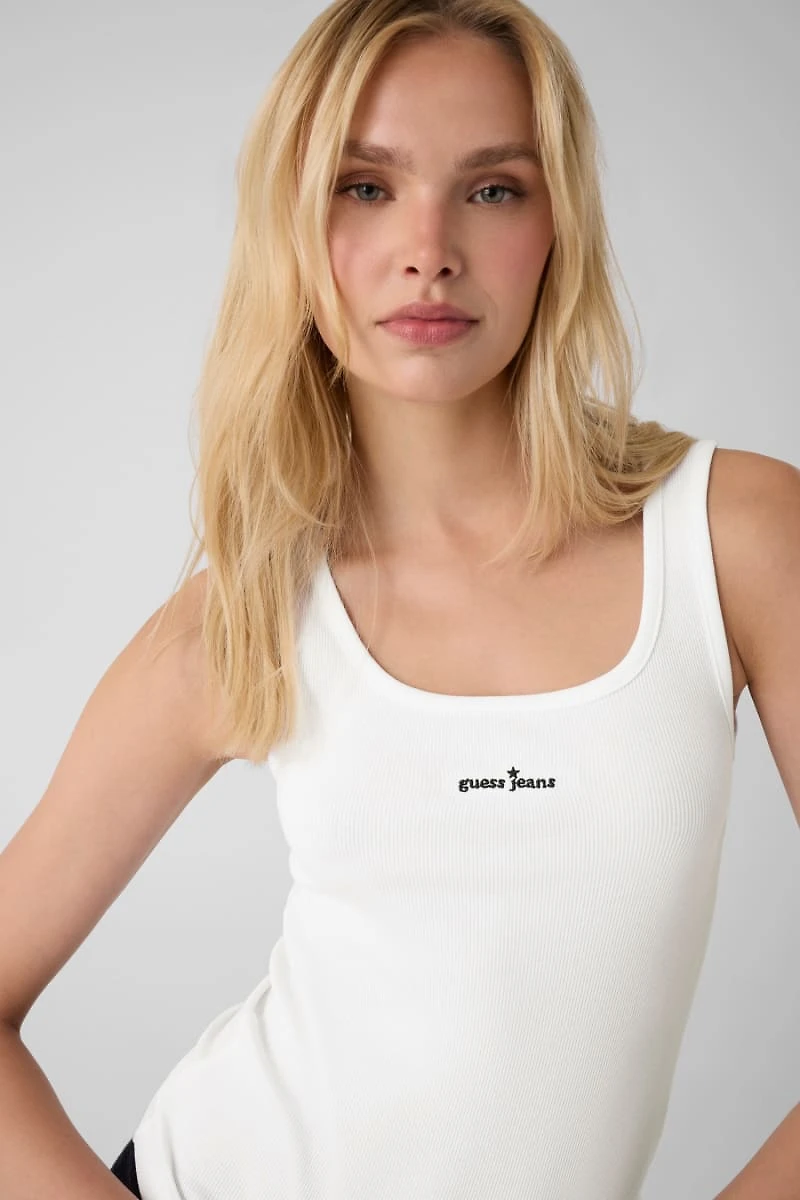 Embroidered logo tank top
