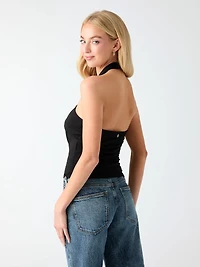 Printed halter top