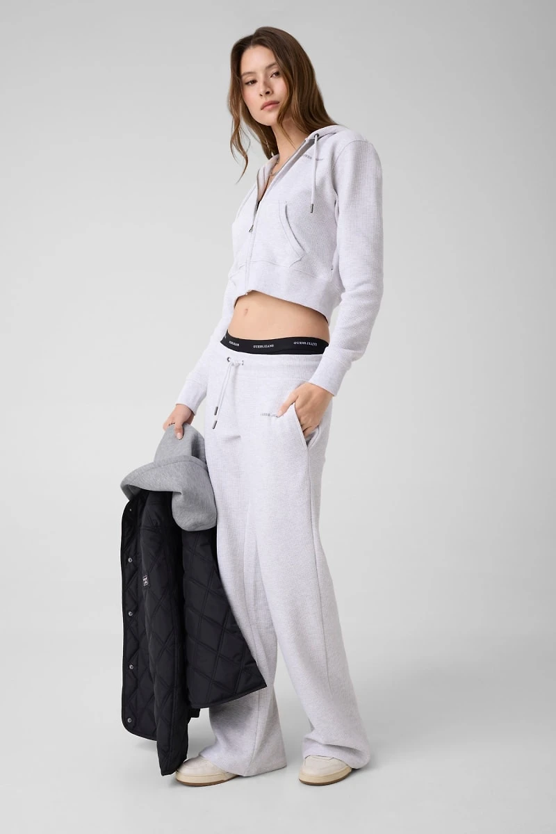 Cotton waffle sweatshirt