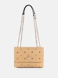 Giully II Raffia Rhinestone Convertible Bag