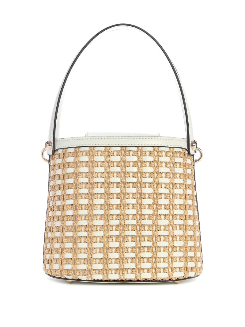 Atalia Raffia Crossbody Bucket Bag