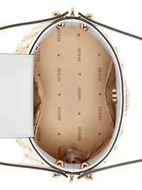 Atalia Raffia Crossbody Bucket Bag