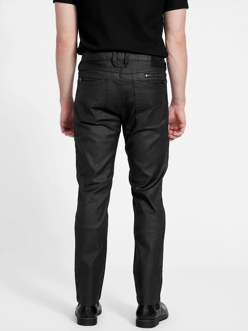 Harlem Ultra-Slim Coated Zip Jeans