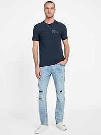 Tedger Logo Marled Henley Tee