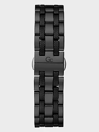 Gc Black and Rose Gold-Tone Chronograph Watch