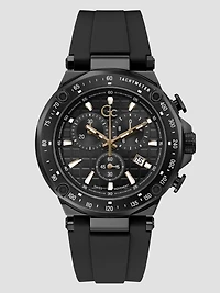 Black Silicone Sport Chronograph Watch