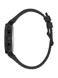 Gc Black Leather Chronograph Watch