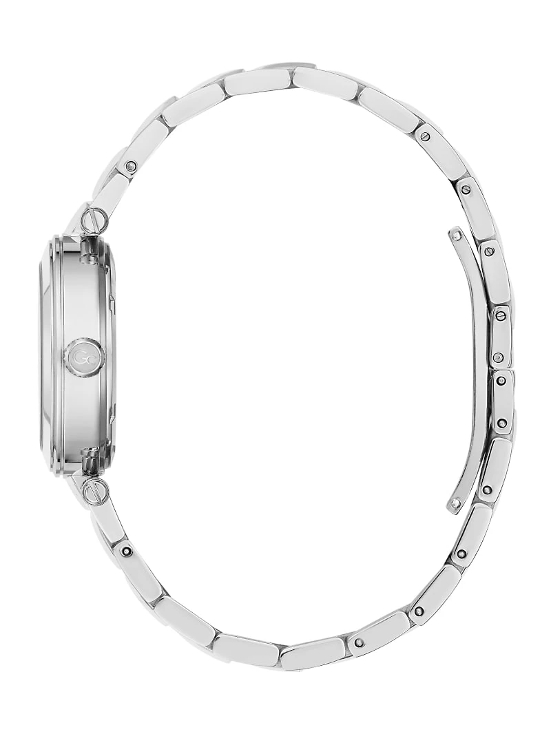 Gc Silver-Tone and Pink Analog Watch