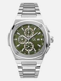 Gc Silver-Tone Chronograph Watch