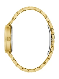 Gc Gold-Tone and Green Analog Watch