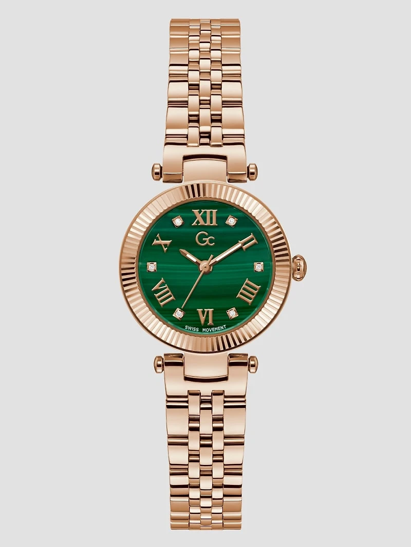 Gc Malachite Gemstone Analog Watch