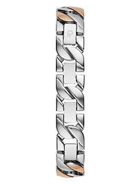 Gc Rose Gold and Silver-Tone Chain-Link Analog Watch