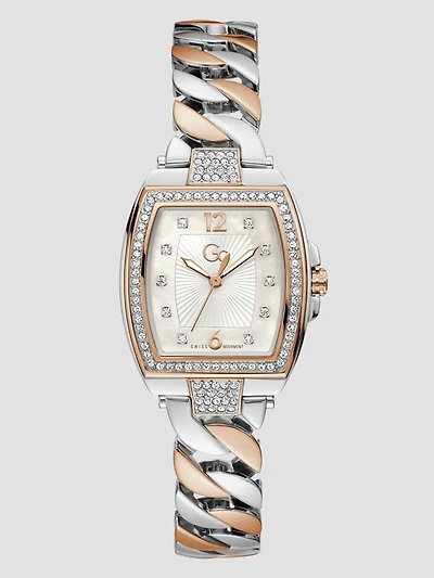 Gc Rose Gold and Silver-Tone Chain-Link Analog Watch