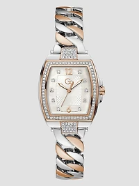 Gc Rose Gold and Silver-Tone Chain-Link Analog Watch