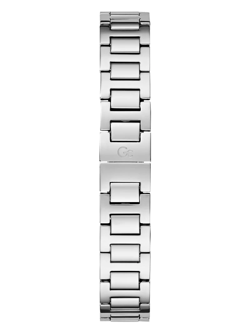 Silver-Tone and Blue Analog Watch