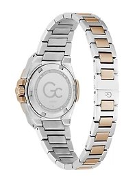 Gc Two-Tone and Blue Analog Watch