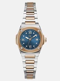 Gc Two-Tone and Blue Analog Watch