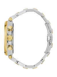 Gc Two-Tone and Green Chronograph Watch