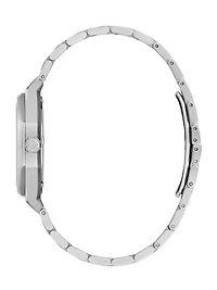 Gc Silver-Tone and Light Blue Crystal Analog Dial