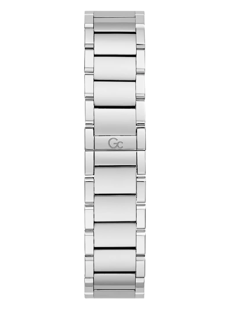 Gc Silver-Tone and Light Blue Crystal Analog Dial